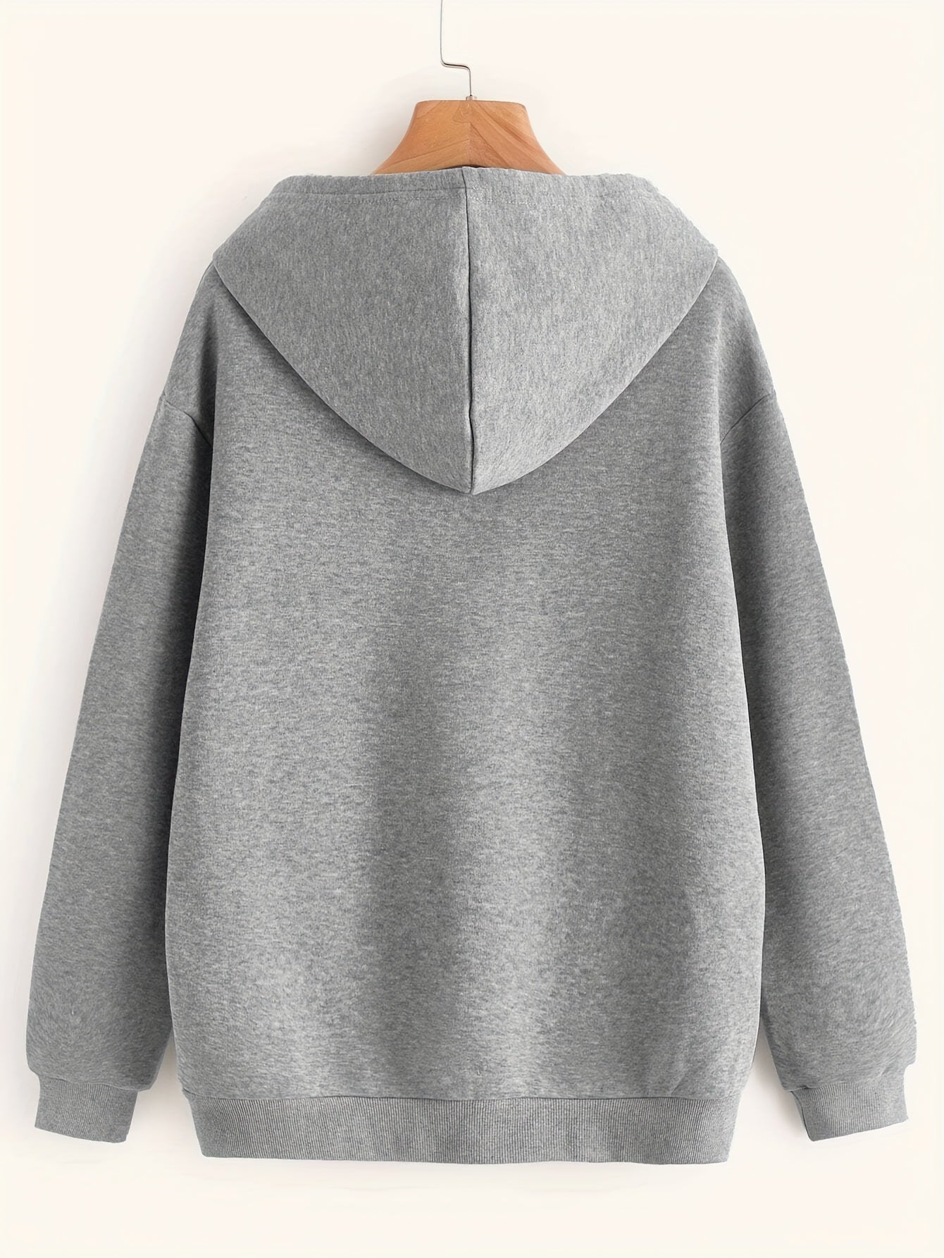 Solid Kangaroo Pocket Hoodie Casual Long Sleeve Drawstring Hoodies