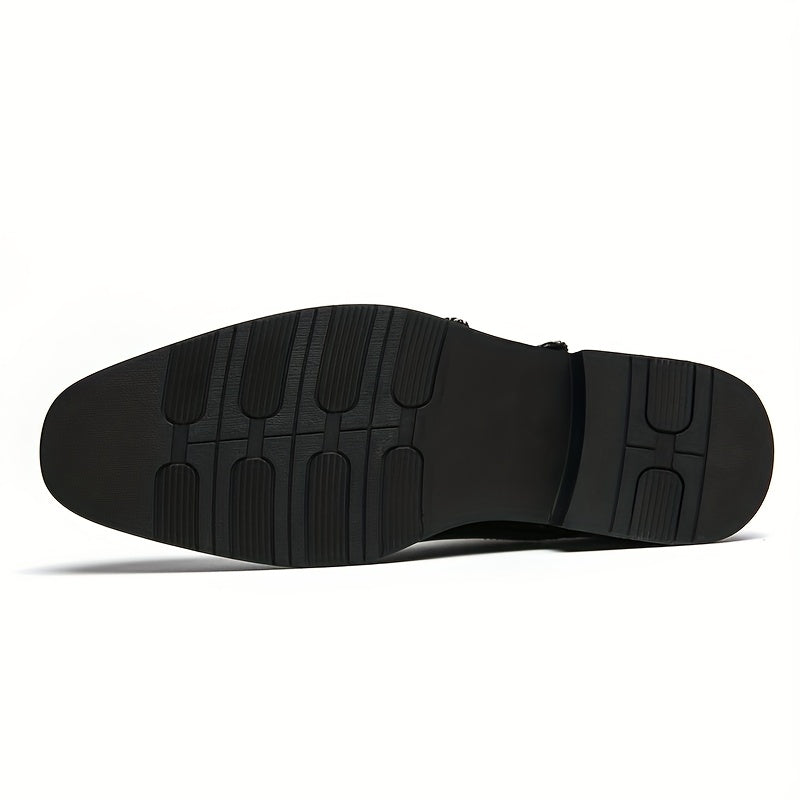 Men's Cap Toe Double Monk Strap Slip On Loafers