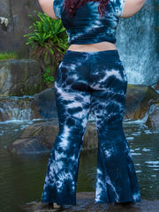 Women's Plus Tie Dye High Rise Flare Leg Pants