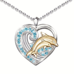 Love Pendant Necklace Dolphin Necklace Men's Anniversary Gift