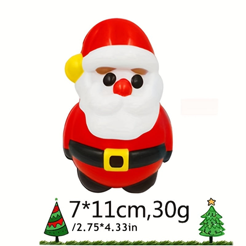 4pcs Christmas Squishy Toys Santa Snowman Elk Slow Bouncy Stress Reliever