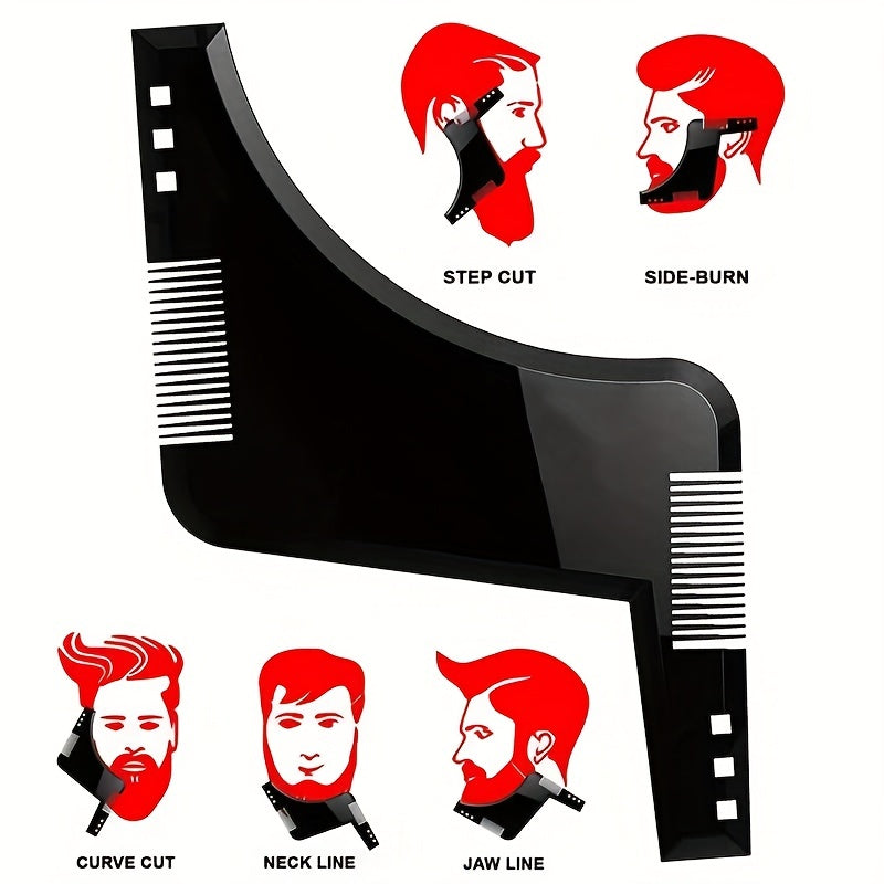 Men's Beard Shaping Styling Template Comb Facial Hair Trim Brush