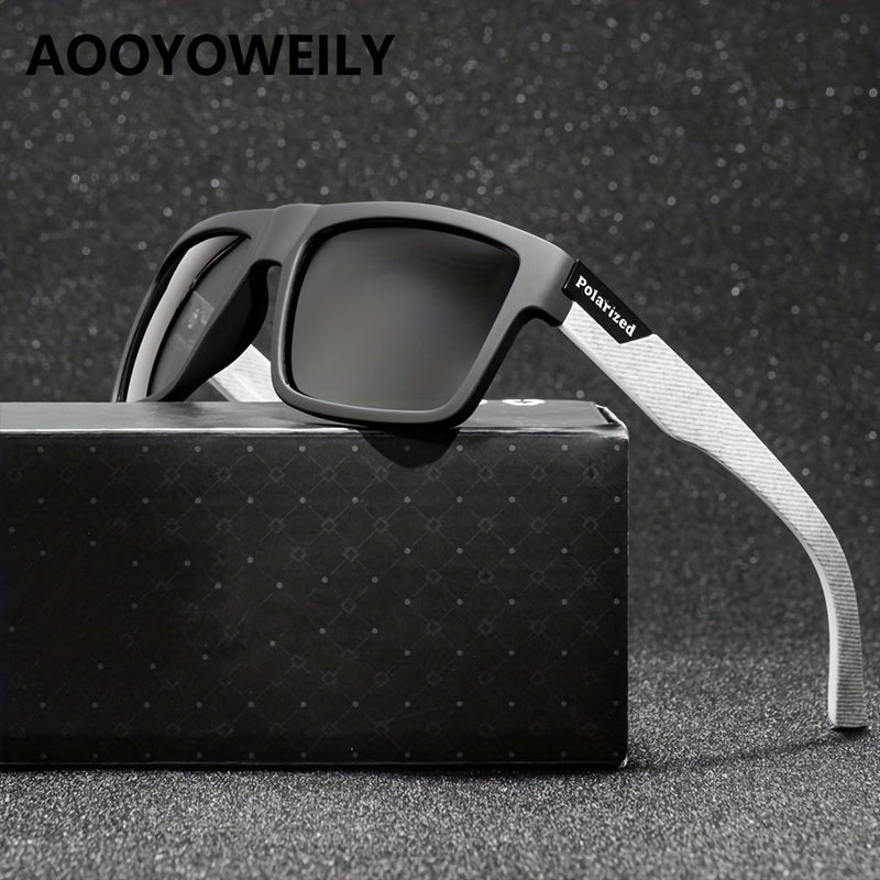 Men's Vintage Square Frame Polarized Sunglasses for Sports Fishing Driving