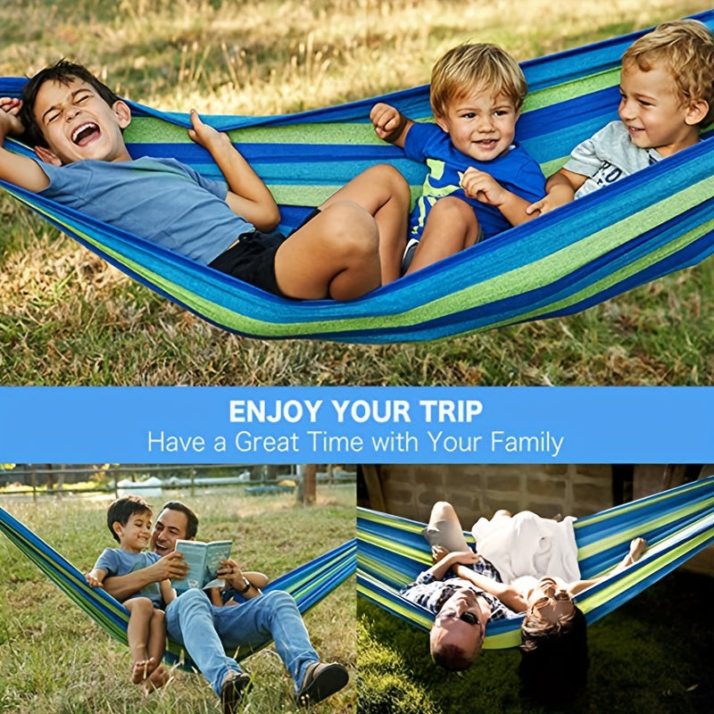 Camping Hammock with Tree Straps & Metal Ropes, 204 12KG Weight Capacity