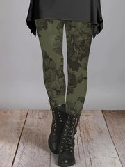 Plus Floral Print High Rise Skinny Trousers