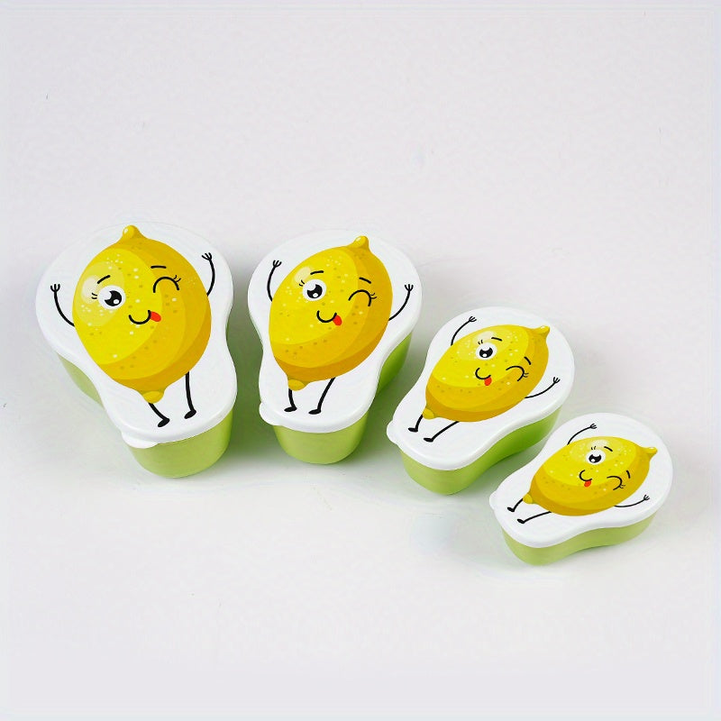 4pcs Fruit Pattern Sandwich Containers Portion Control Lunch Boxes for Snacks