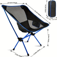 Portable Camping Chair with Side Pocket & Carry Bag for Outdoor Activities