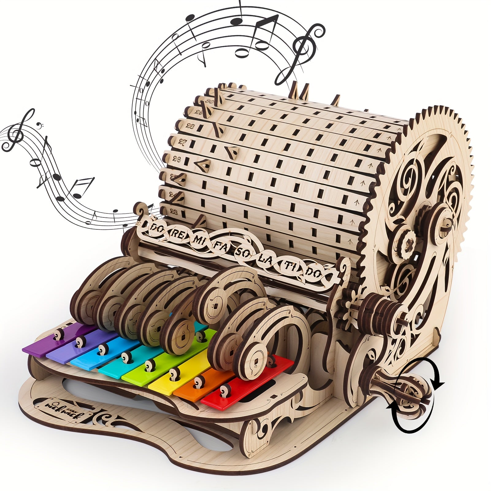 Wooden Music Box Puzzle Kit - DIY Mechanical Model