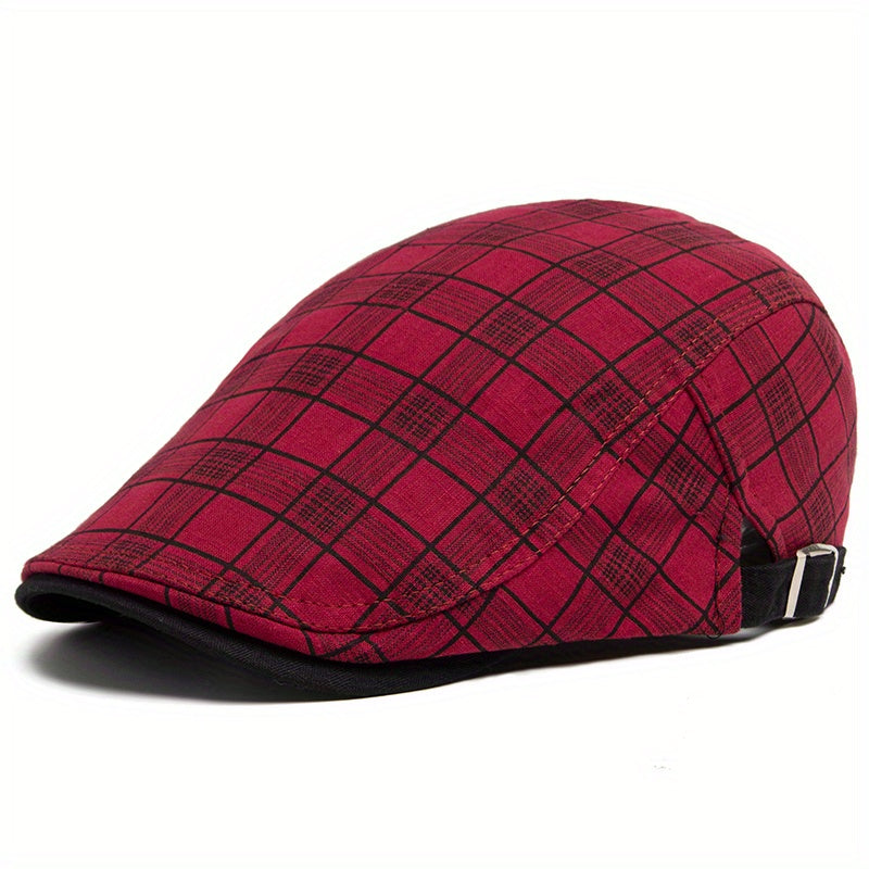 Men's Plaid Retro Linen Sun Visor Beret