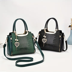 Crocodile Pattern Shoulder & Crossbody Bag