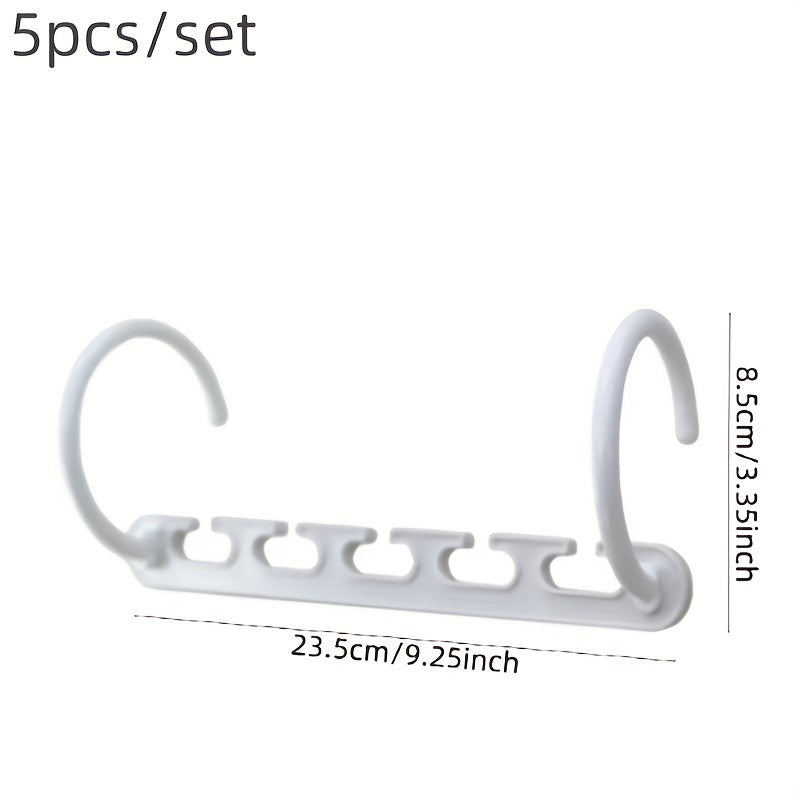 5pcs Folding Windproof Hanger, Space Saving Multifunctional Plastic Hanger