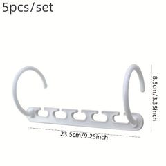 5pcs Folding Windproof Hanger, Space Saving Multifunctional Plastic Hanger