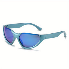 Y2K Wrap Around Sunglasses Cyberpunk Mirror Lens UV400