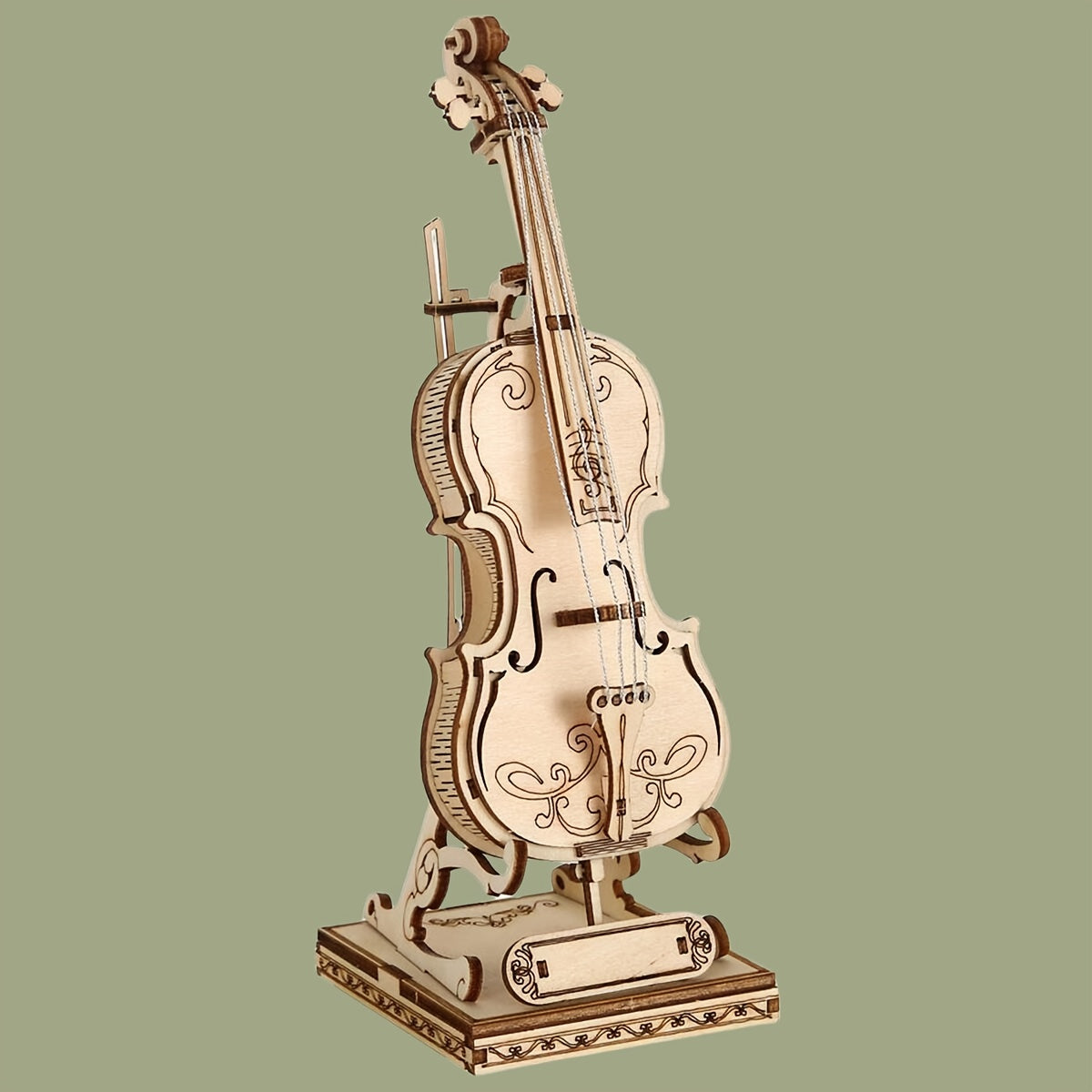 DIY Wooden Puzzle Violin 3D Game Puzzle Creative Toy Musical Instrument
