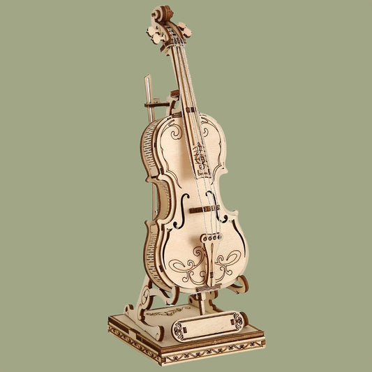 DIY Wooden Puzzle Violin 3D Game Puzzle Creative Toy Musical Instrument