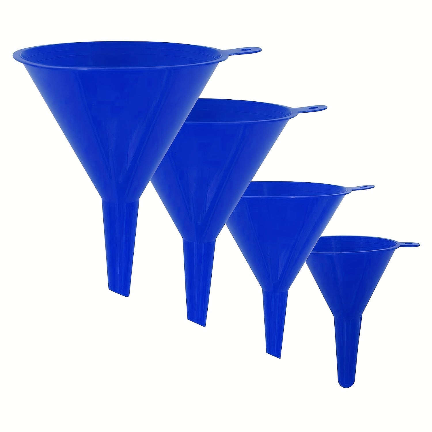 4-Piece Automotive Plastic Funnel Set Red