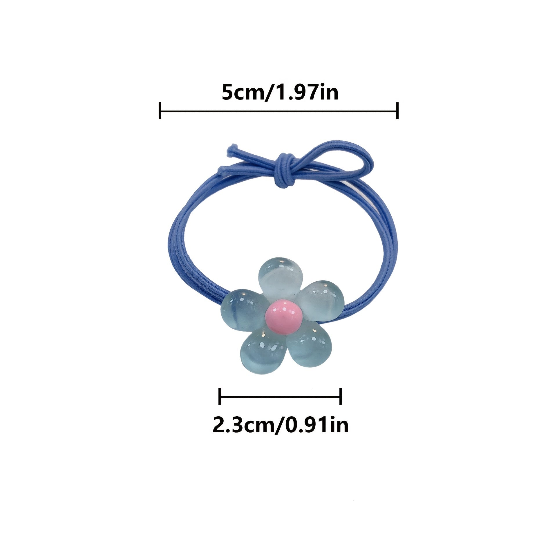 5 Pcs Fluorescent Flower Head Rope Luminous Hair Tie Hair Ring for Girls Women