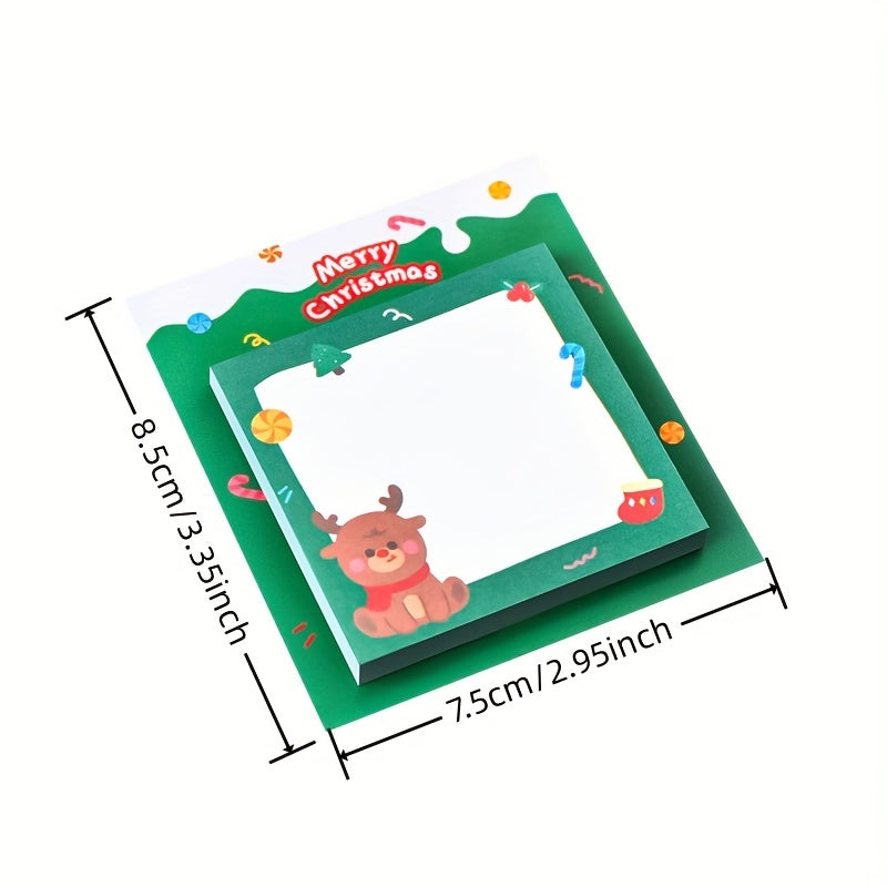 4pcs Cartoon Christmas Sticky Notes - Creative Message Sticky Notes