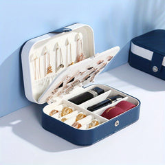 PU Double Layer Ornament Box Lipstick Ring Necklace Storage Box