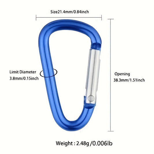 10pcs Mini Carabiner Keychain Aluminum Alloy Spring Snap Hook Clip Keychains