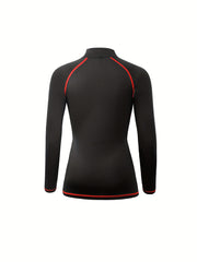 Quick Dry Long Sleeve Zip High Neck Sports Running T-Shirt