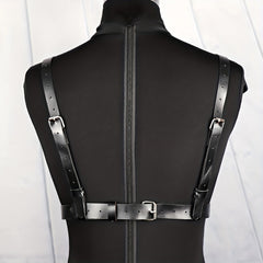 Adjustable Punk Waist Belt Harness Gothic Hollow PU Leather Body Chest