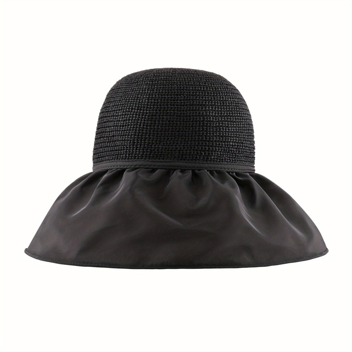 Large Brim Sun Hat Ruffles Solid Foldable Sunscreen Hats Women