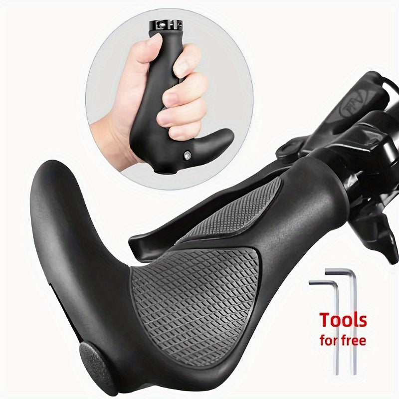 Bike Handlebar Grip Covers TPR Rubber Ergonomic Anti Slip For MTB