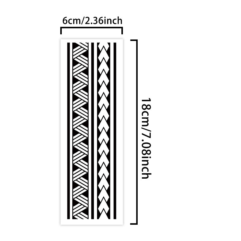 Waterproof Totem Arm Band Temporary Tattoos Herbal Designs