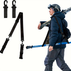 Portable Ski Sled Straps Pole Carrier Adjustable Shoulder Straps