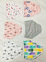 6pcs Girls Animals Flowers Shortie Brief Soft Cotton Underwear