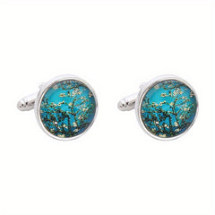 Tree Of Life Round Cufflinks Men's Shirt Metal Buttons Suit
