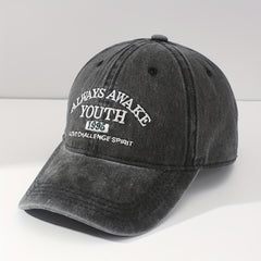 YOUTH Embroidered Baseball Cap Washed Distressed Sunshade Dad Hat