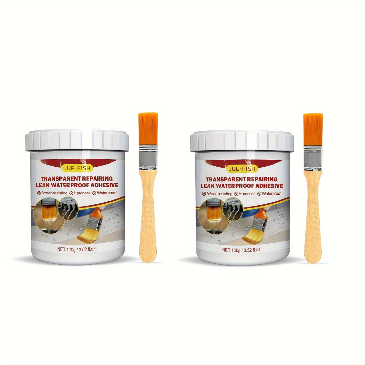 2pcs Waterproof Adhesive Transparent Coating Leak Repair