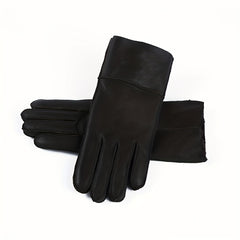 Short Real Sheepskin Gloves Waterproof Full Finger Gloves