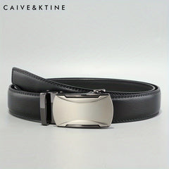 Caivektine Men's Cowhide Belt Business Casual Leather Belt