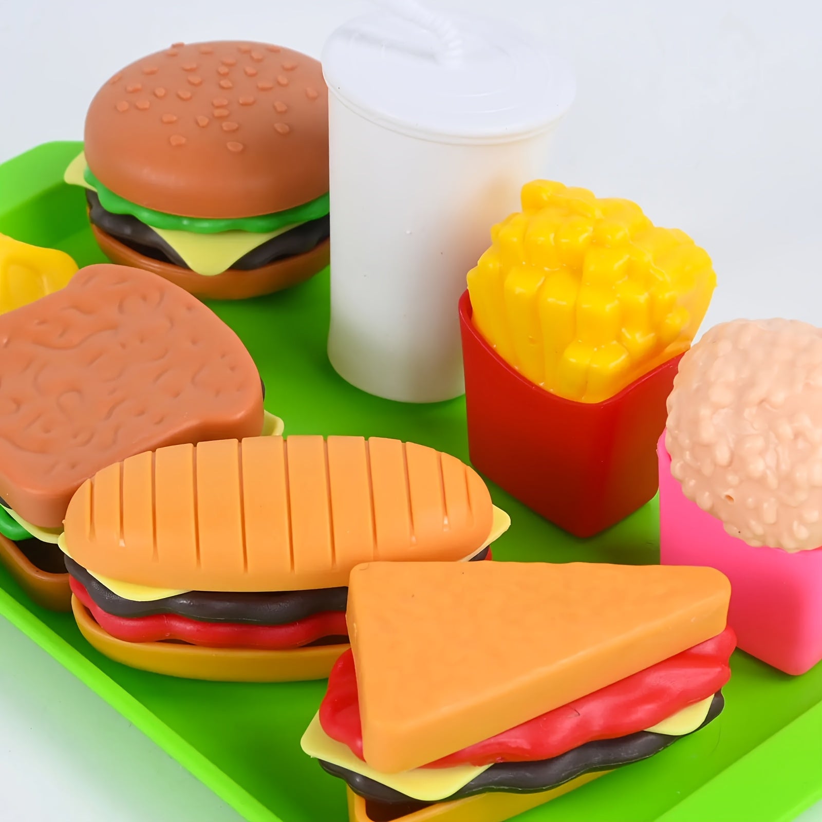 Kids Hamburger and Fries Toy Set for Pretend Play