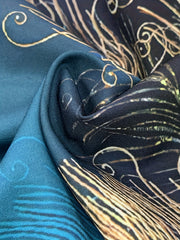 Women's Plus Peacock Print Top & Wide Leg Pants Set