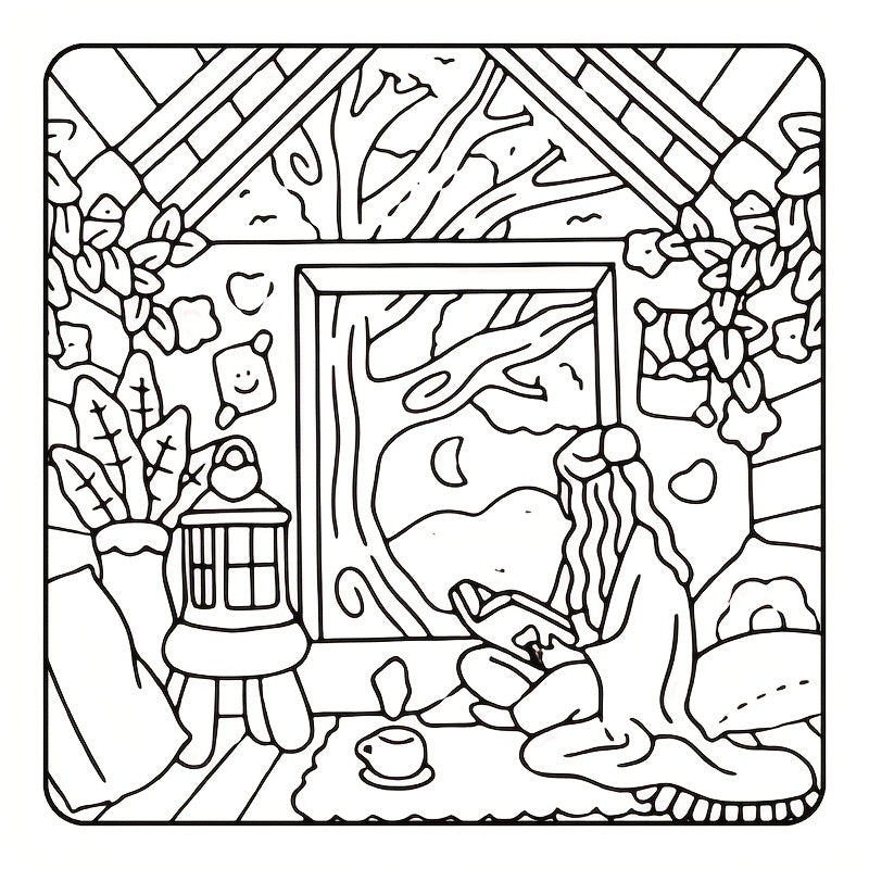 Adult Coloring Book 24 Pages 7.9x7.22 Vibrant Illustrations