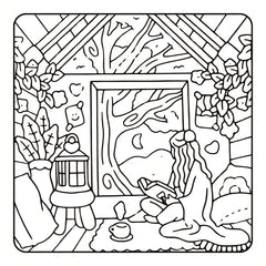 Adult Coloring Book 24 Pages 7.9x7.22 Vibrant Illustrations