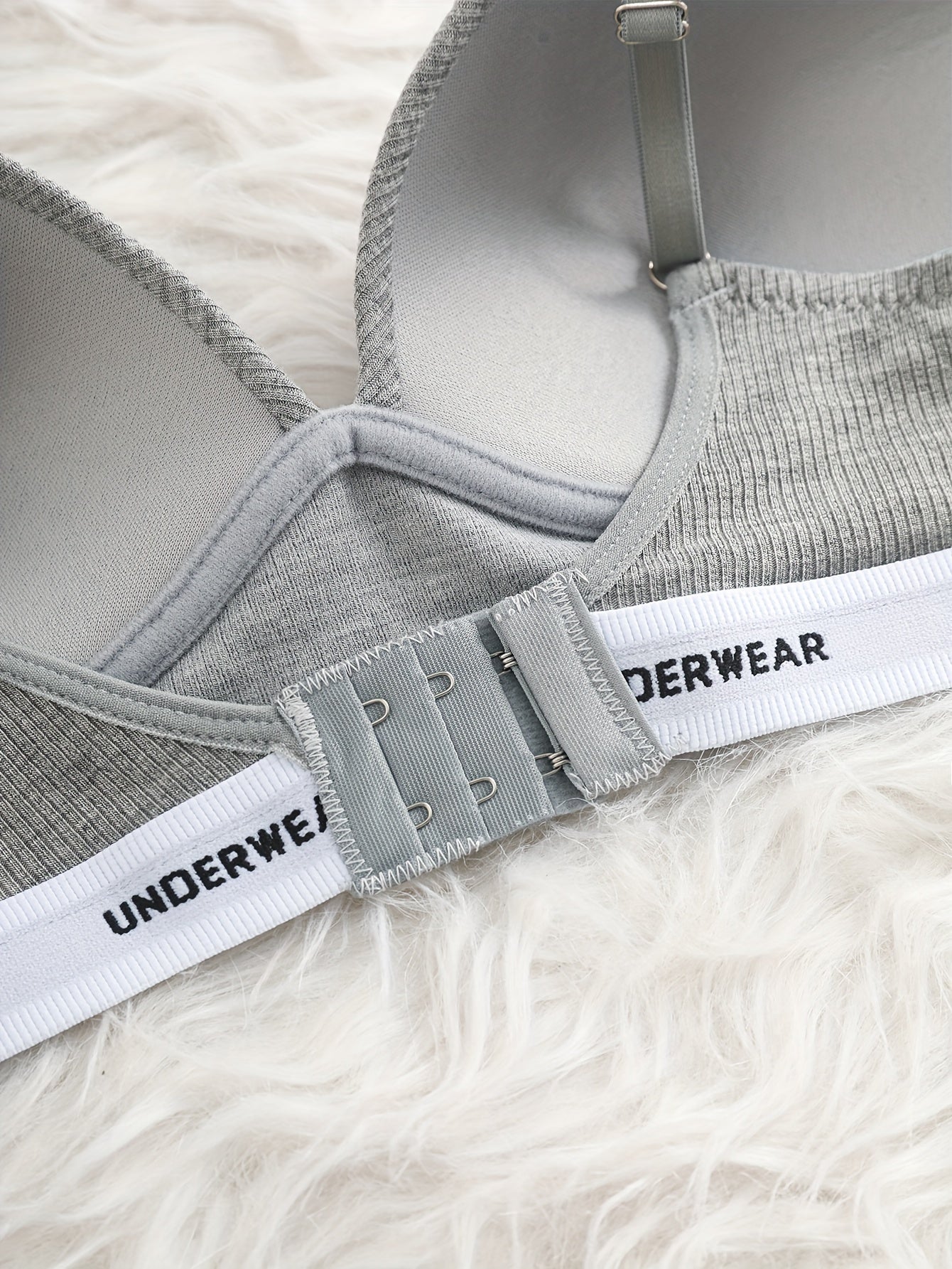 Letter Print Push Up Bra Comfy & Breathable Intimates Bra