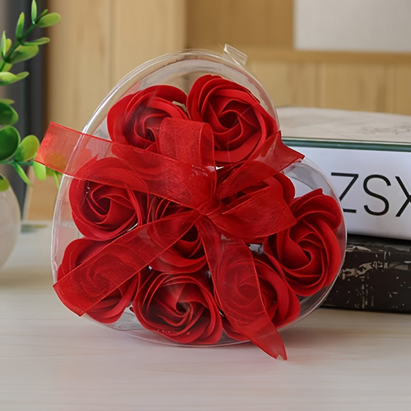 9pcs Romantic Red Artificial Rose Bouquet Wedding Favor Valentine's Day