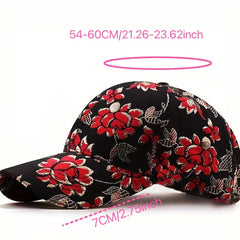 Rose Jacquard Baseball Cap Lightweight Dad Hat Sun Hats