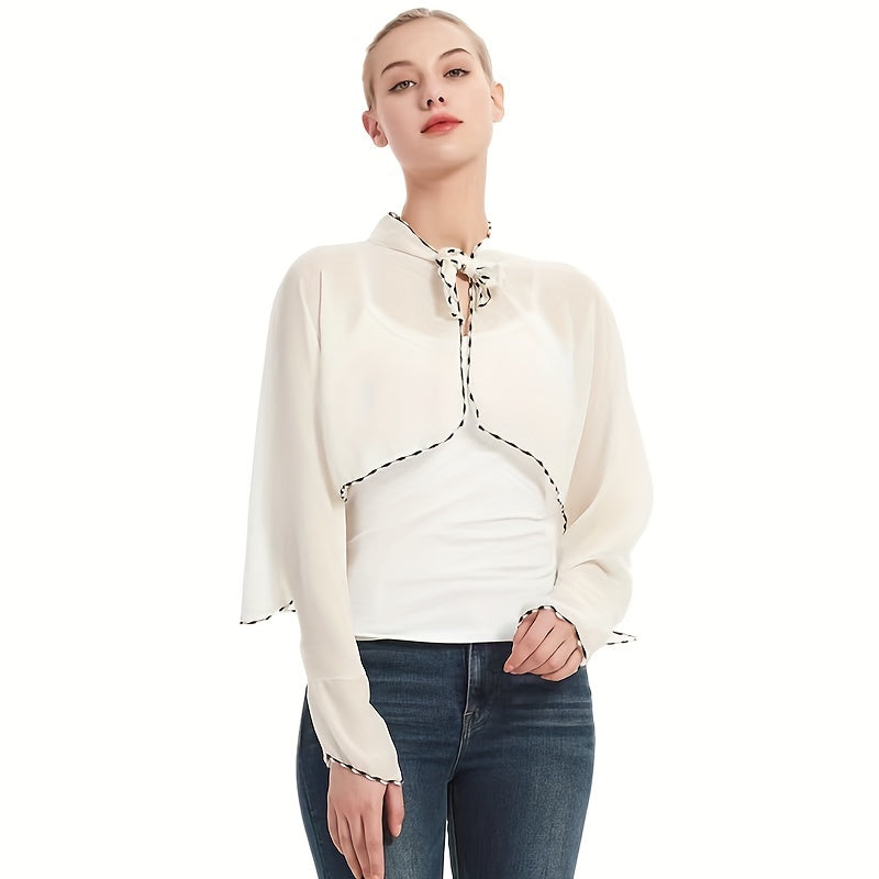Chiffon Ruffles Sunproof Shawl UV Protection Cape