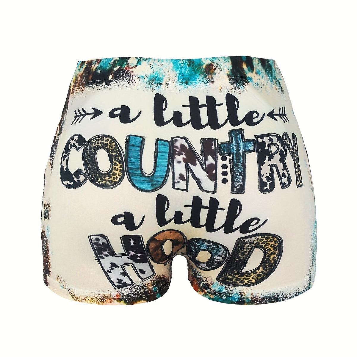  Sexy Shorts Women's Art Letter Print Tie Dye High Rise Shorts