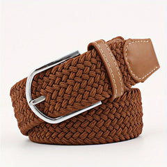 Stylish Casual Woven Elastic Belt No Need For Perforated Canvas Belt