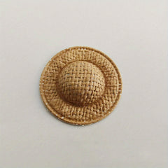 10pcs Mini Straw Hat Rattan Woven Hat Paper Fabric Dollhouse DIY Craft