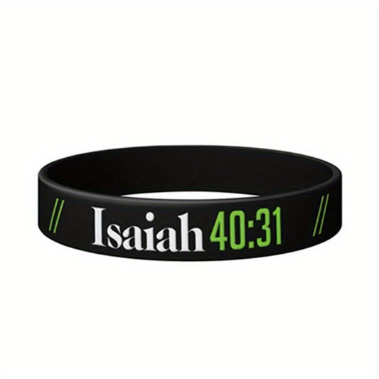 Inspirational Bible Bracelets Stretch Silicone Wristbands for Sports and Faith