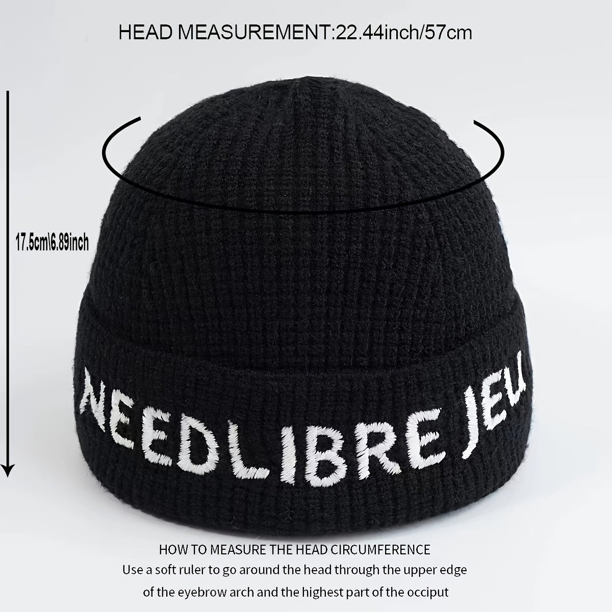Casual Letter Embroidery Knitted Hat Autumn Winter