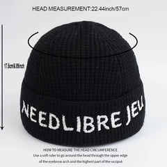 Casual Letter Embroidery Knitted Hat Autumn Winter
